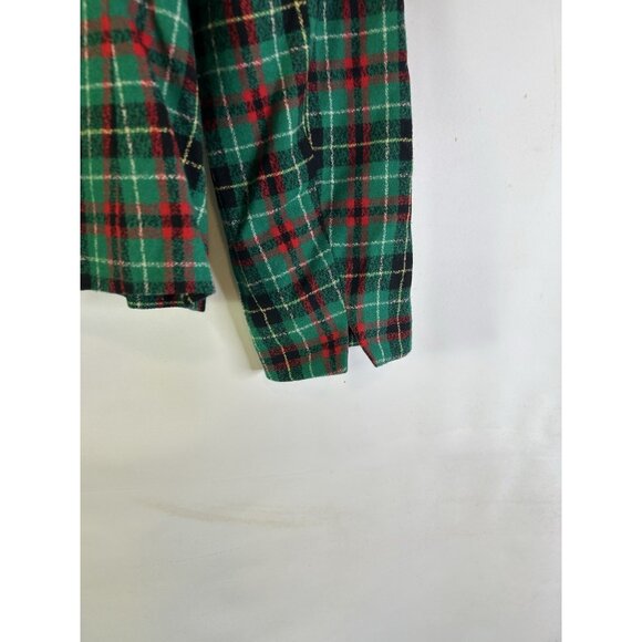 Vintage 90s Pendleton Wool Plaid Velour Collar Blazer Jacket Holiday - Picture 6 of 8